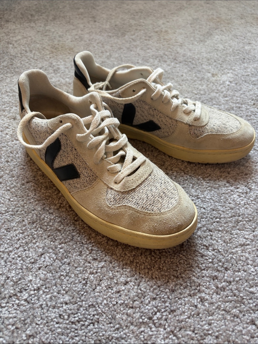 Veja Women’s Sneakers in Off-White with Black V Logo